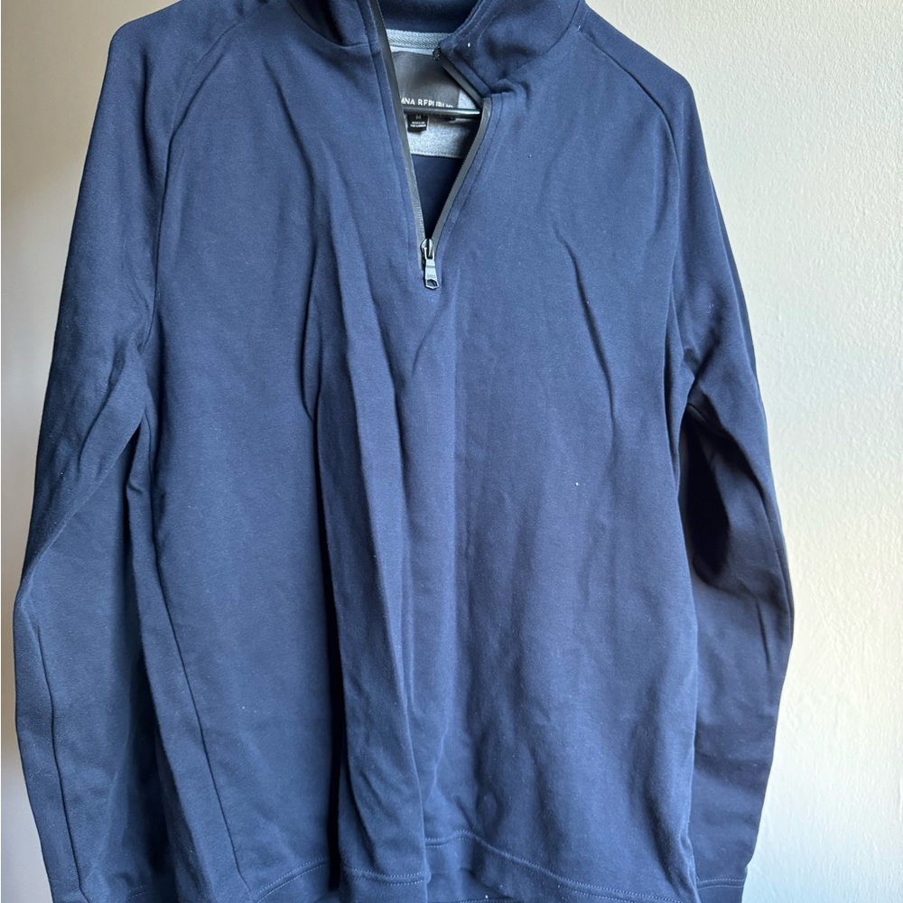Banana Republic Men's Dark Blue Zip-Up Sweater